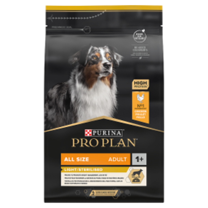 PRO PLAN ALL SIZES ADULT LIGHT STERILISED kuře 3kg