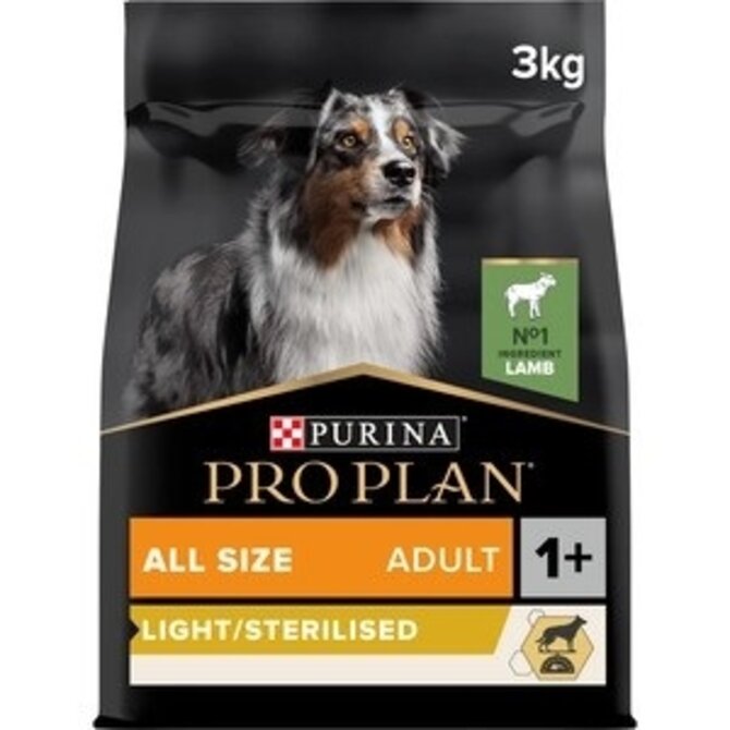 PRO PLAN ALLSIZES ADULT LIGHT/STERILIZED jehněčí 3kg