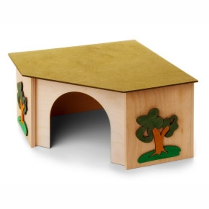 Dřevěný domek pro králíky, 27×27×15 cm