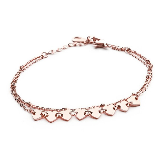 Bangles.cz Náramek chirurgická ocel Flame Heart rose gold růžové zlato, chirurgická ocel
