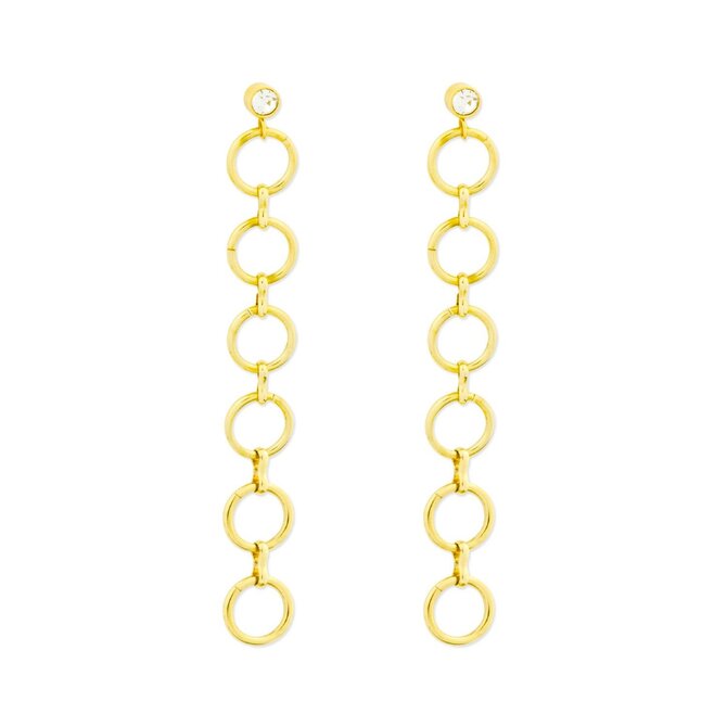 Bangles.cz Náušnice Circles gold 2943 zlatá, chirurgická ocel