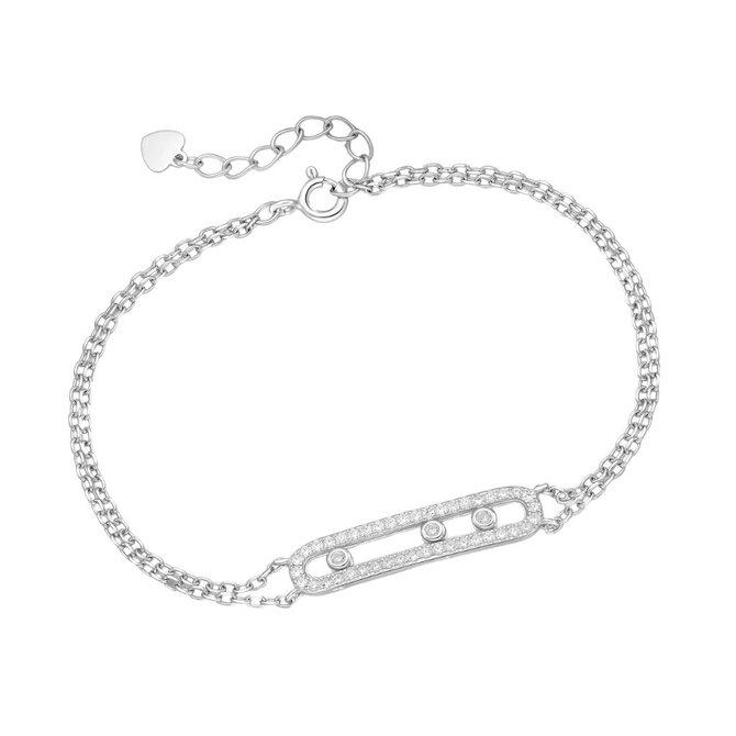 Bangles.cz Náramek Motion se zirkony stříbro 925 stříbrná, 16,5 cm - 19 cm, stříbro