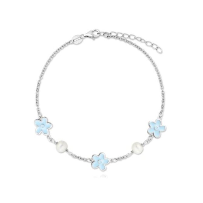 Bangles.cz Náramek Pomněnky se sladkovodní perlou stříbro 925 2949 bílá, sladkovodní perla