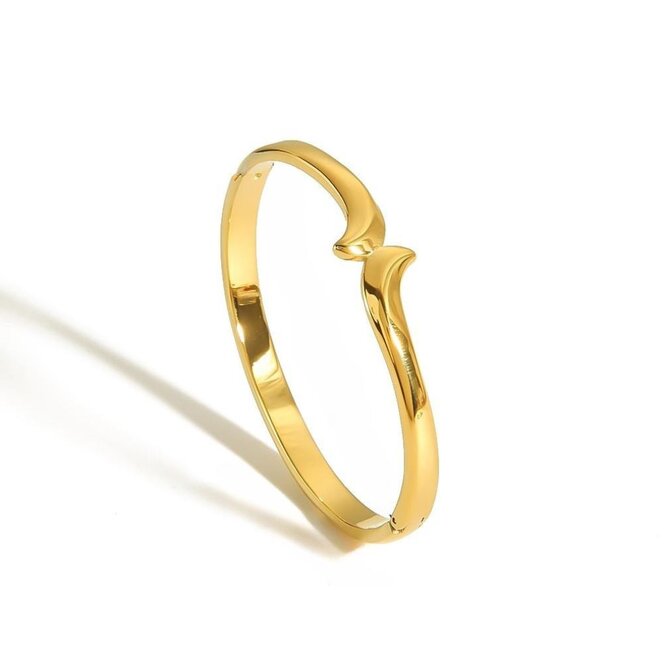 Bangles.cz Náramek chirurgická ocel Twin gold 594 zlatá, 14 - 17 cm, chirurgická ocel