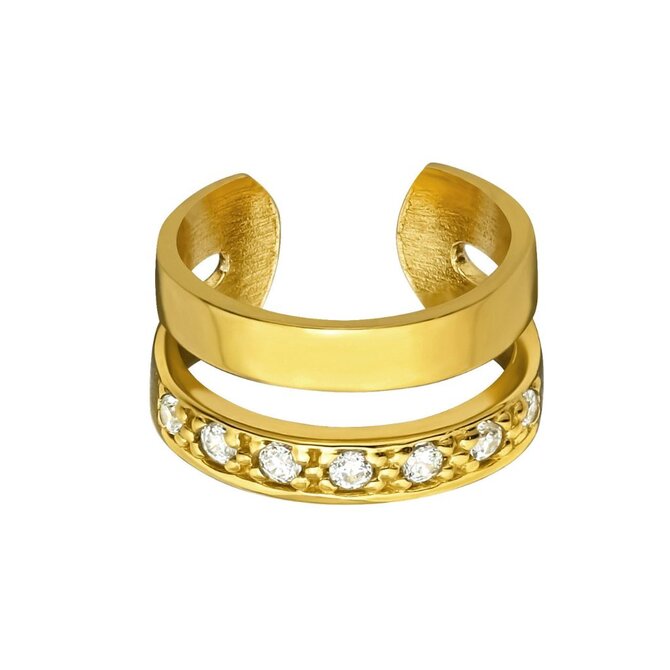 Bangles.cz Záušnice Golden zirkony stříbro 925 2152 zlatá, stříbro