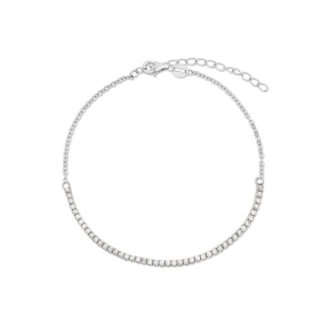 Náramek Delicate se zirkony stříbro 925 stříbrná, 16,5 cm - 19 cm, rhodiované stříbro