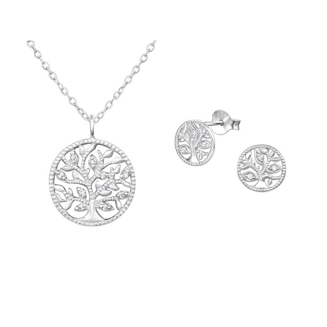 Set Strom života řetízek + náušnice + dárková krabička 2311 stříbrná, stříbro