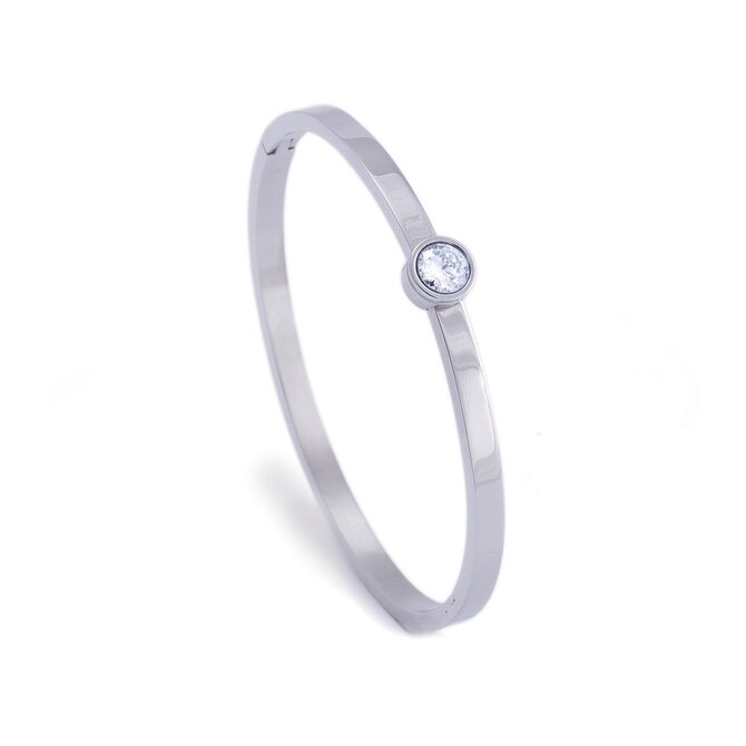 Náramek chirurgická ocel stříbrná & zirkon 201 stříbrná, 14 - 17 cm, chirurgická ocel