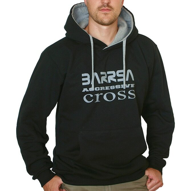 Pánská mikina s kapucí Barrsa Cross Black/Grey