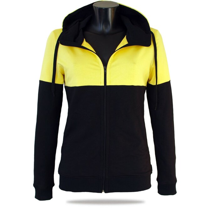 Dámská mikina s kapucí na zip Barrsa Snop Black/Yellow