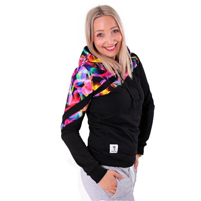 Dámská mikina s kapucí přes hlavu Barrsa Multicolor MULTI Black