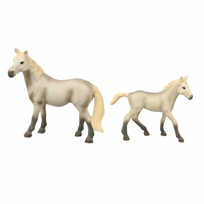 RAPPA Sada koně 2 ks s ohradou bílý