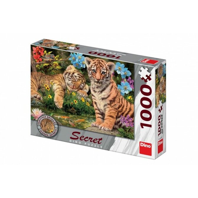 Dino Puzzle Tygřici 12 skrytých detailů 1000 dílků 66x47cm v krabici 32x23x7,5cm