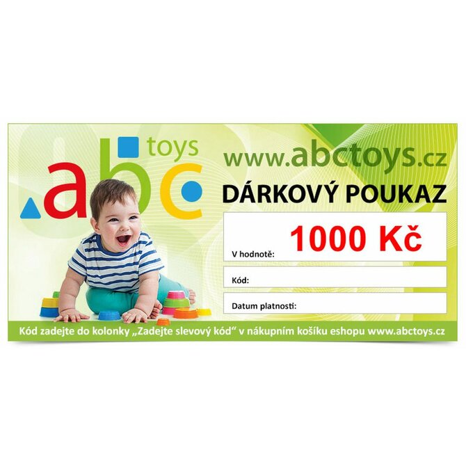 Dárkový poukaz ve výši 1000 Kč ABCtoys.cz