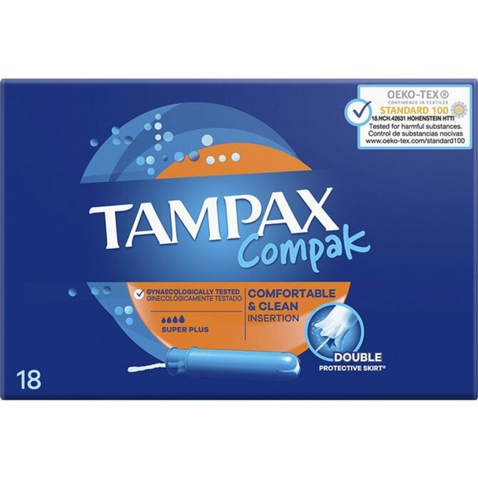 tampóny Super Plus Tampax Compak 18 kusů