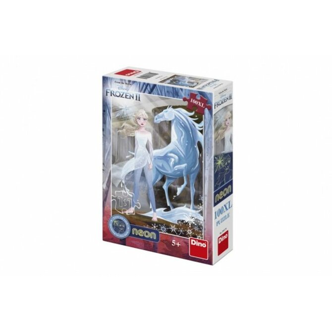 Dino Puzzle XL Ledové království II/Frozen II svítící ve tmě 33x47cm 100 dílků v krabici 20x29,5x6cm