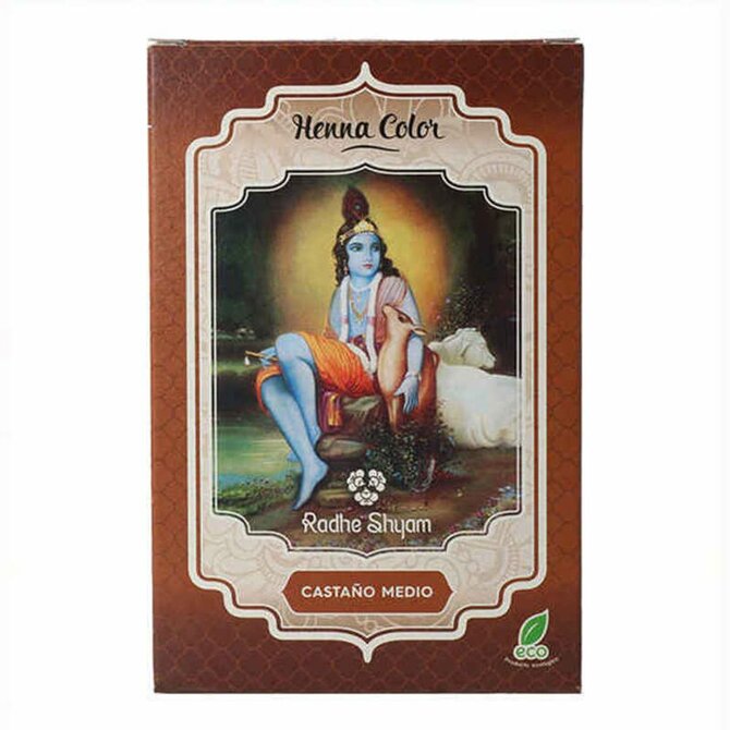 Polopermanentní barva Henna Radhe Shyam Středně intenzivní kaštanová (100 g)