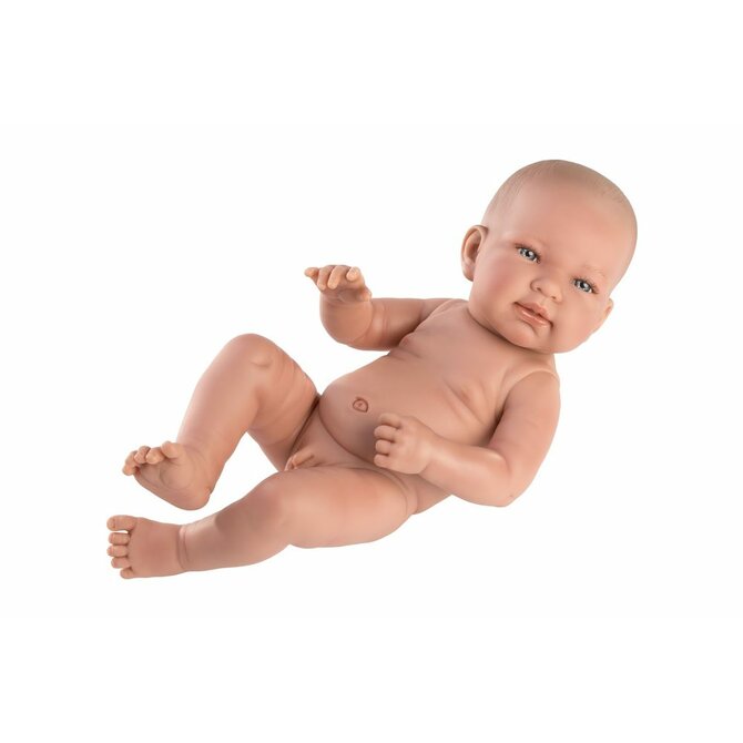 Llorens  NEW BORN CHLAPEČEK - realistická panenka miminko s celovinylovým tělem - 40 cm