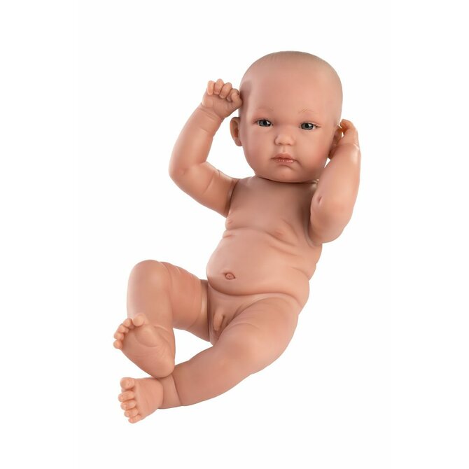 Llorens  NEW BORN CHLAPEČEK - realistická panenka miminko s celovinylovým tělem - 35 cm