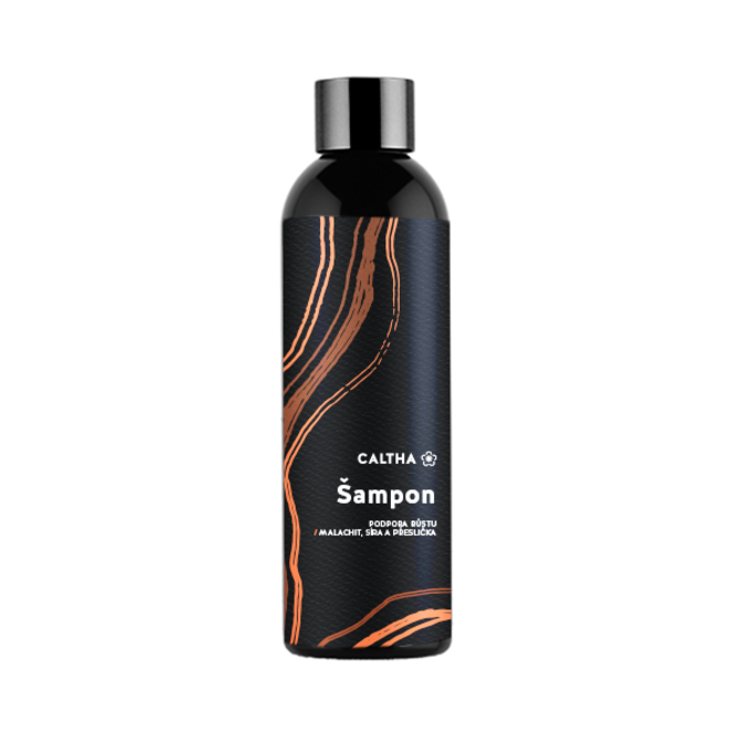 Tekutý šampon podpora růstu vlasů Malachit, síra a přeslička