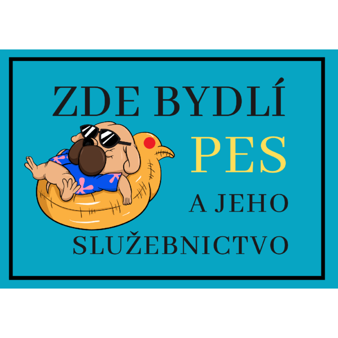 Plechová cedulka Zde bydlí pes