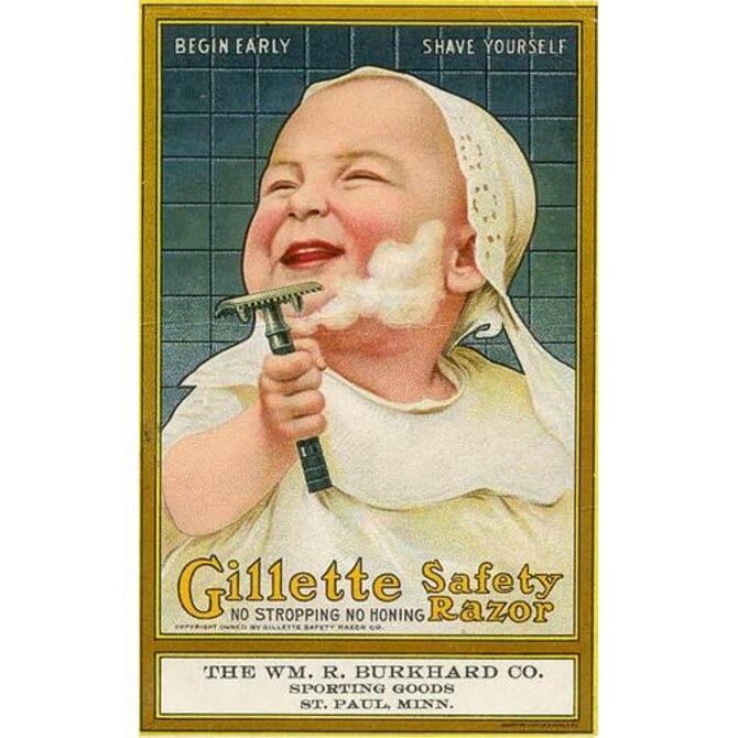 Plechová cedule Gillette Velikost: A5 (20 x 15 cm)