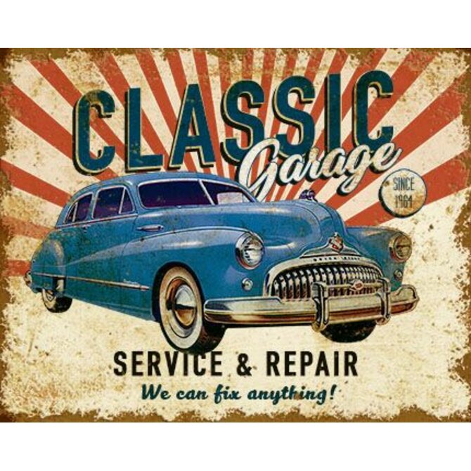 Plechová cedule Classic Garage Velikost: A5 (20 x 15 cm)