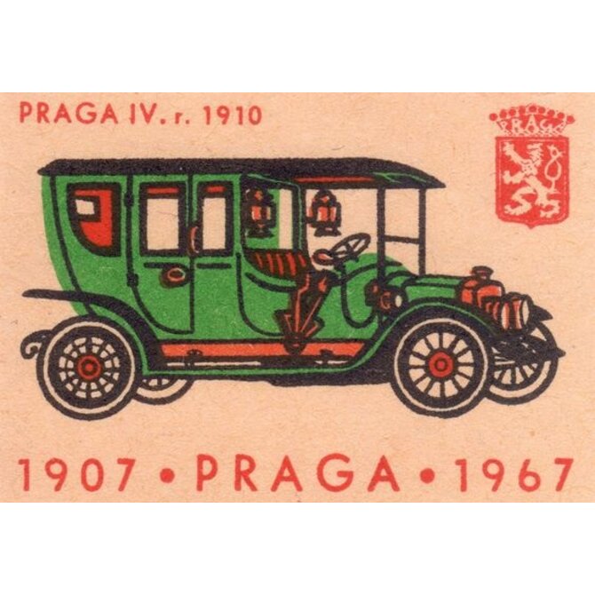 Plechová cedule Praga IV 1910 Velikost: A5 (20 x 15 cm)