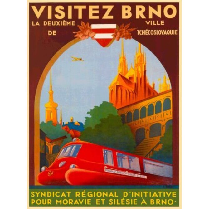 Plechová cedule Brno Velikost: A5 (20 x 15 cm)