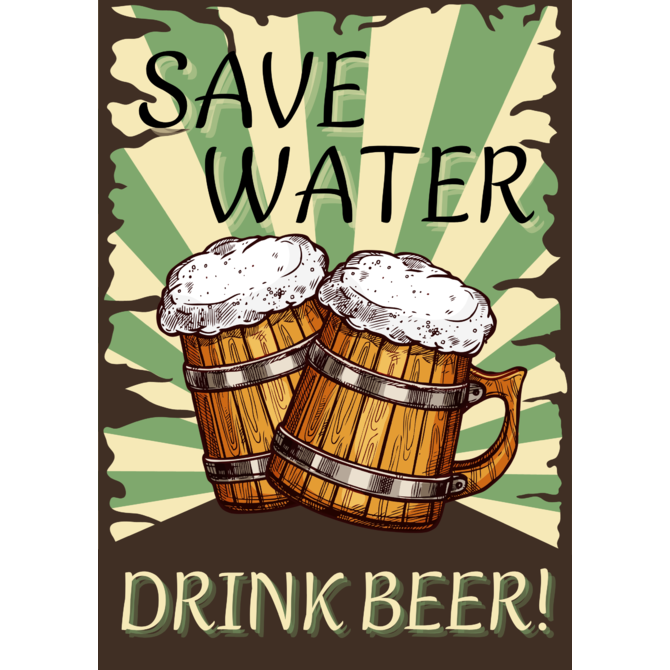 Plechová cedule Save water Velikost: A5 (20 x 15 cm)