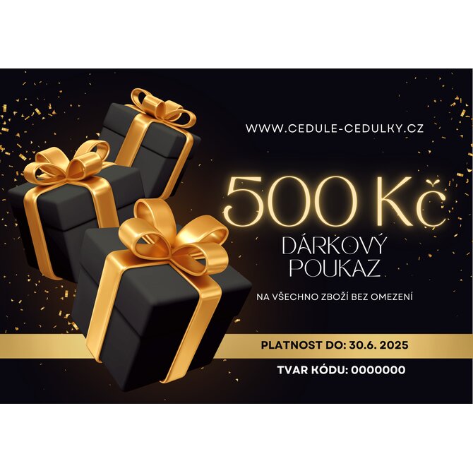 Dárkový poukaz 500 Kč - emailem