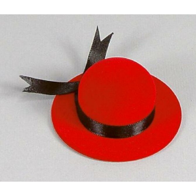Sametová krabička na šperky - červený klobouček