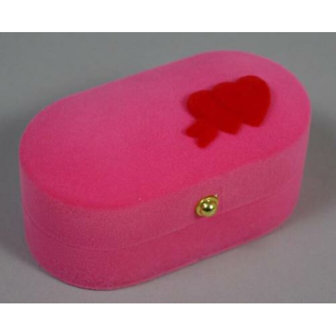 Sametová krabička na šperky - růžová krabička