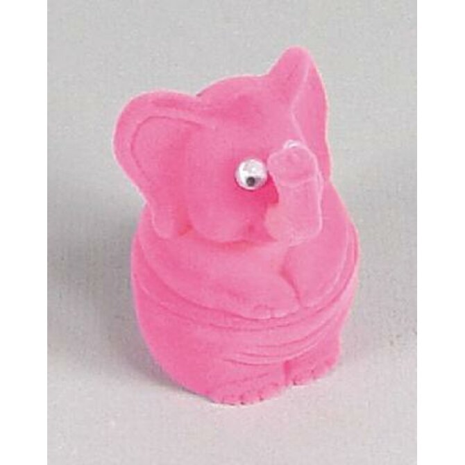 Sametová krabička na šperky - růžový slon