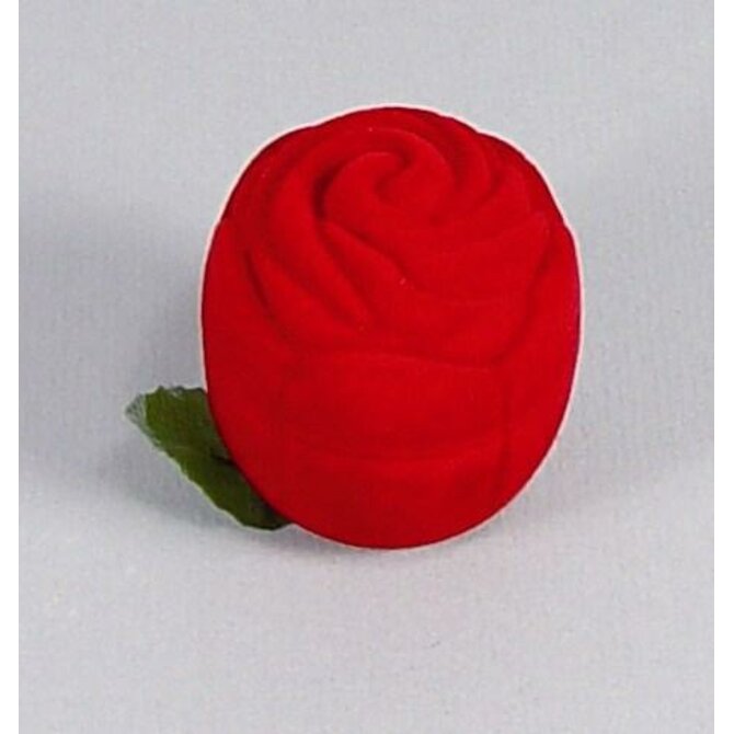 Sametová krabička na šperky - červená růže