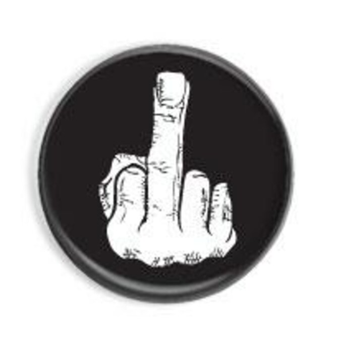 Fuck you (bílá na černém pozadí) - placka