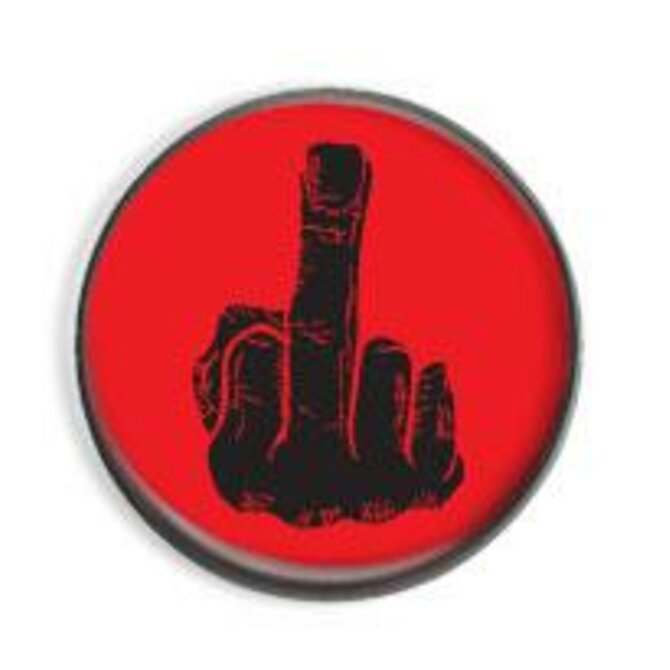 Fuck you (černá na červeném pozadí) - placka
