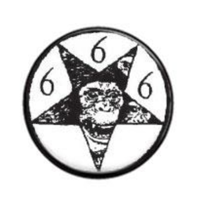 Pentagram s třemi šestkami - button