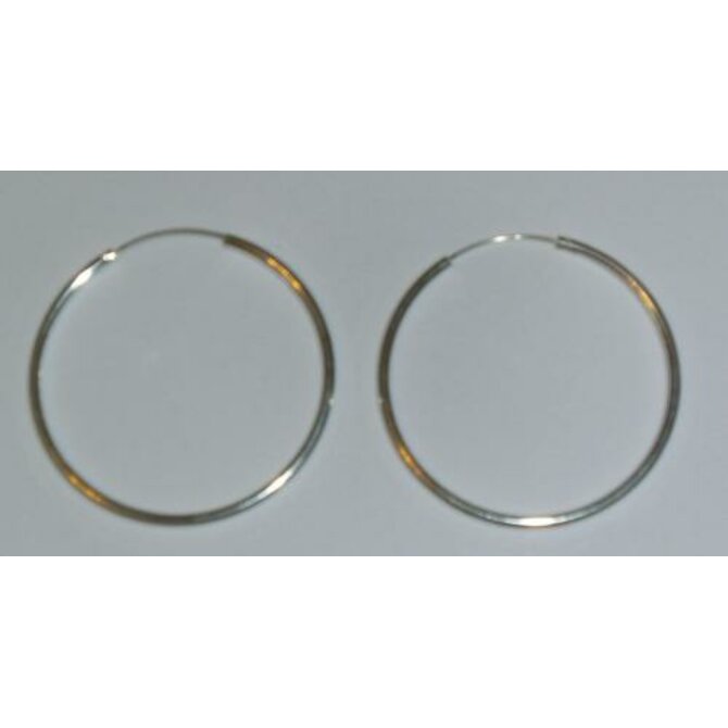 Silnější kruhy - 44mm - stříbrné náušnice