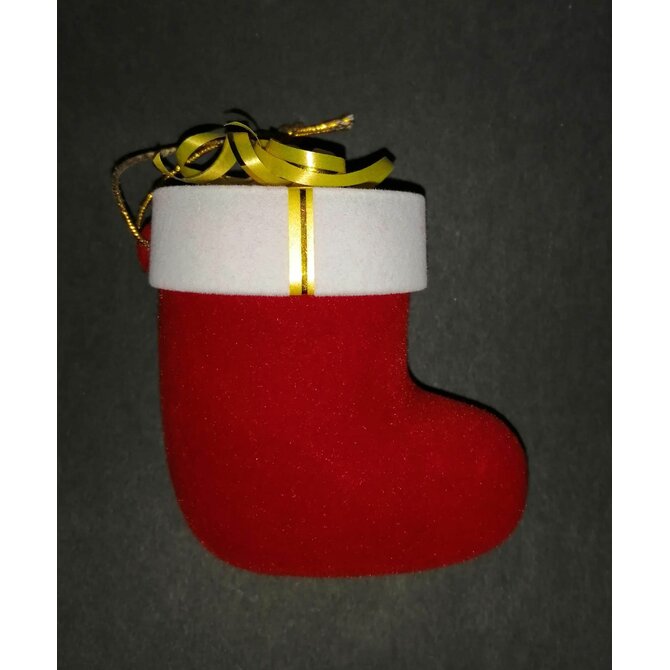 Sametová krabička na šperky - vánoční bota