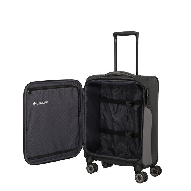 Cestovní kufr Travelite Viia 4W S antracitová, Textil