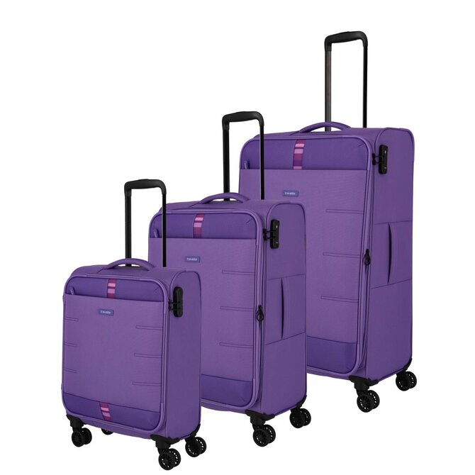Cestovní kufry set 3ks Travelite Rugen S,M,L fialová, Textil