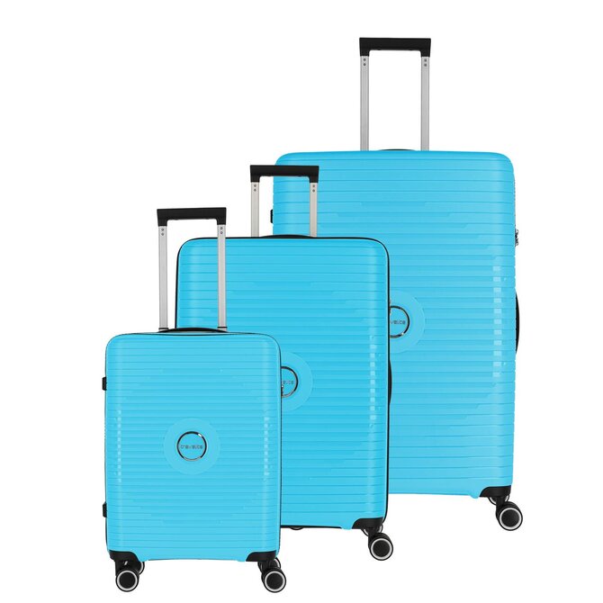 Cestovní kufry set 3ks Travelite Orbita S,M,L tyrkysová, Polypropylen