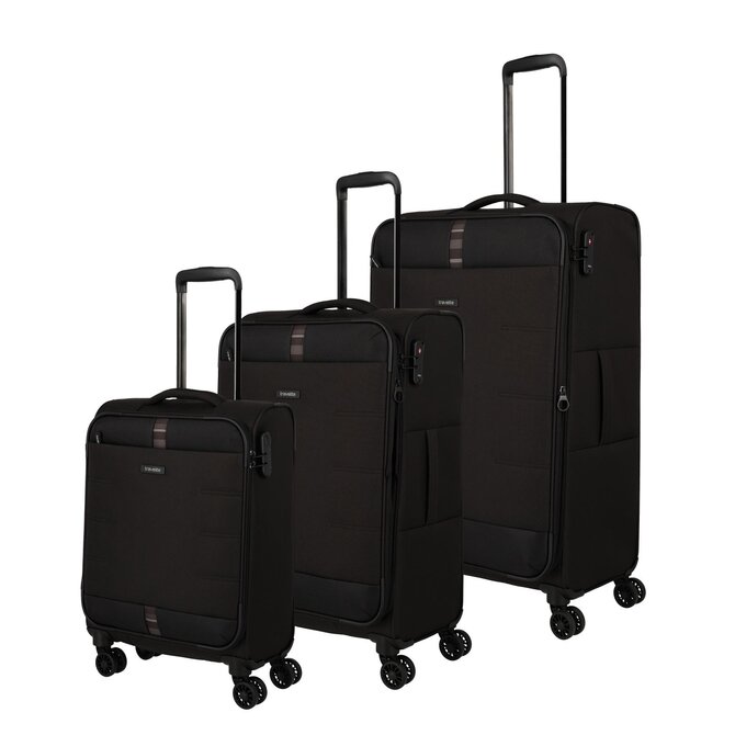 Cestovní kufry set 3ks Travelite Rugen S,M,L černá, Textil