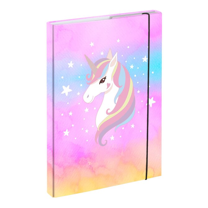 BAAGL Desky na školní sešity A4 Rainbow Unicorn růžová, papír