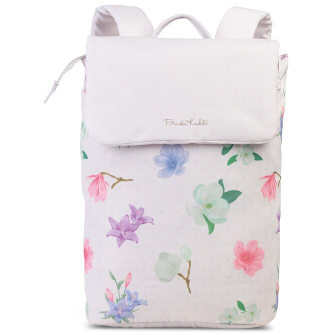 Dámský batůžek Frida Kahlo flowers béžová, Textil