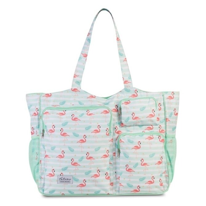 Plážová taška Fabrizio XXL 3 Pockets bílá, Textil