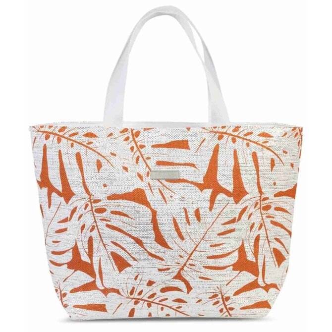 Dámská taška Fabrizio Macro print oranžová, Textil