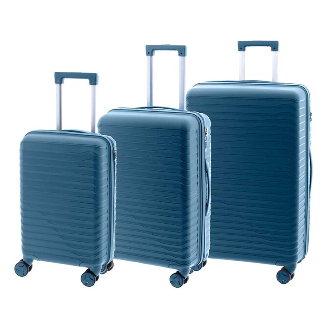 Cestovní kufry set 3ks John Travel Arcadia S,M,L modrá, Polypropylen
