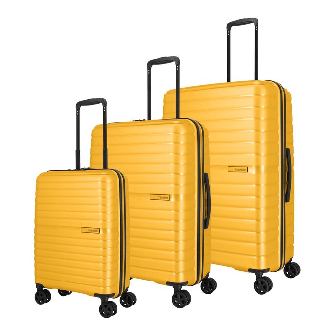 Cestovní kufry set 3ks Travelite Trient S,M,L Žlutá, Polypropylen
